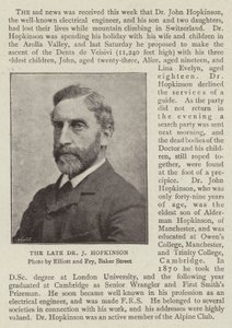 Der verstorbene Dr. J. Hopkinson von English Photographer