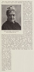 Die verstorbene Mrs. Lynn Linton von English Photographer