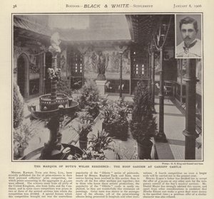 Die walisische Residenz des Marquis von Bute: Der Dachgarten im Cardiff Castle von English Photographer