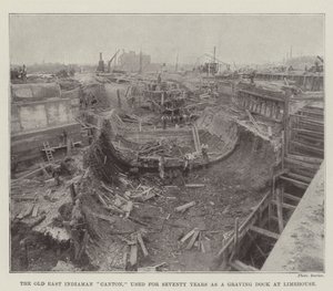 Der alte Ostindienfahrer Canton, siebzig Jahre als Trockendock in Limehouse genutzt von English Photographer