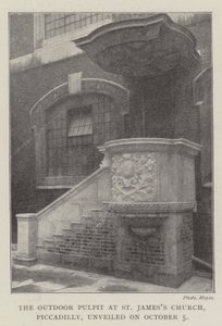 Die Freiluftkanzel an der St. James Kirche, Piccadilly, enthüllt am 5. Oktober