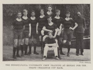 Die Crew der Universität Pennsylvania trainiert in Henley für das Grand Challenge Cup Rennen