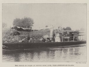Der Prinz von Wales an der Schleuse Penton Hook, in der Nähe von Chertsey-on-Thames