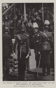 Der Prinz von Wales legt den Grundstein für die neuen Kasernen in Winchester von English Photographer