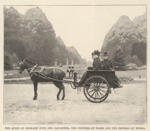 Die Königin von Dänemark mit ihren Töchtern, der Prinzessin von Wales und der Kaiserin von Russland von English Photographer