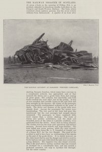 Der Eisenbahnunfall bei Barassie, zerstörte Waggons von English Photographer