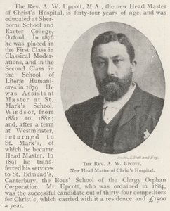 Der Hochwürdige A. W. Upcott, neuer Schulleiter des Christ