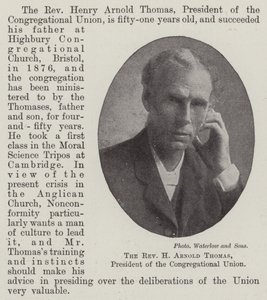 Der Reverend H. Arnold Thomas, Präsident der Kongregationalen Union