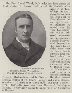 Der Reverend Joseph Wood, DD, neuer Schulleiter der Harrow School von English Photographer