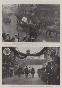 Der königliche Fortschritt durch die Stadt und Süd-London, 25. Oktober
