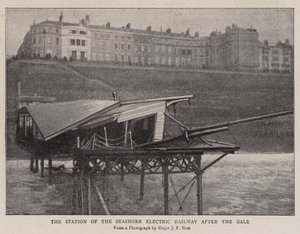 Die Station der Seashore-Eisenbahn nach dem Sturm
