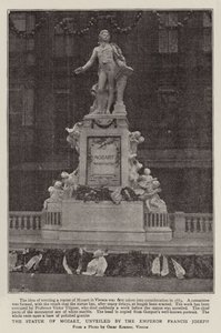 Die Statue von Mozart, enthüllt von Kaiser Franz Joseph