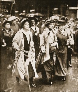 Die Demonstration für das Frauenrecht zu dienen: Mrs. Pankhurst und Freunde, aus 