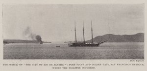 Das Wrack der City of Rio de Janeiro, Fort Point und Golden Gate, Hafen von San Francisco, wo die Katastrophe passierte