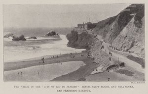 Das Wrack der City of Rio de Janeiro, Strand, Cliff House und Seal Rocks, Hafen von San Francisco von English Photographer