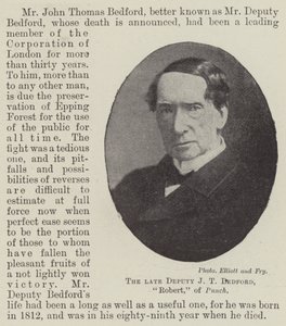 Der verstorbene Stellvertreter J. T. Bedford, Robert, von Punch von English Photographer