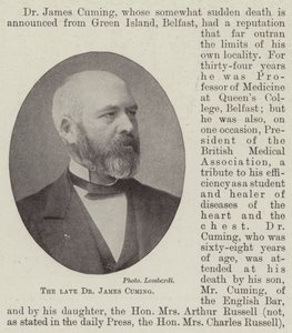 Der verstorbene Dr. James Cuming von English Photographer