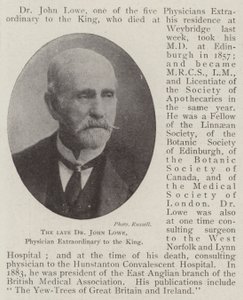 Der verstorbene Dr. John Lowe, außerordentlicher Arzt des Königs von English Photographer