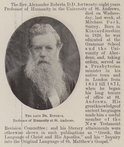 Der verstorbene Dr. Roberts, Professor für Humanwissenschaften in St. Andrews