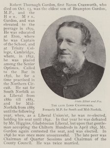 Der verstorbene Lord Cranworth, ehemaliger Abgeordneter für Süd- und Mittel-Norfolk von English Photographer