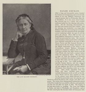 Die verstorbene Madame Schumann