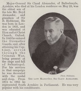 Der verstorbene Generalmajor Sir Claud Alexander von English Photographer