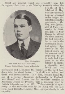 Der verstorbene Mr. Adalbert Hay, ehemaliger Konsul der Vereinigten Staaten in Pretoria