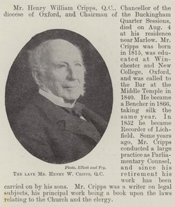 Der verstorbene Mr. Henry W. Cripps, QC von English Photographer