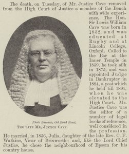 Der verstorbene Mr. Justice Cave von English Photographer