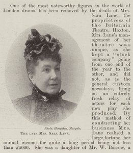 Die verstorbene Mrs. Sara Lane von English Photographer