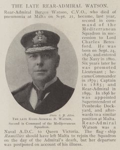 Der verstorbene Konteradmiral B Watson, Zweiter Kommandant des Mittelmeergeschwaders