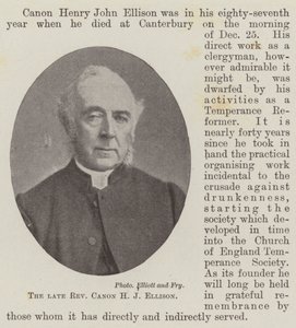 Der verstorbene Reverend Canon H. J. Ellison von English Photographer