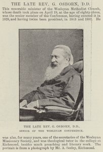 Der verstorbene Reverend G. Osborn, DD, Senior der Wesleyanischen Konferenz von English Photographer