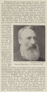 Der verstorbene Right Honourable A. J. Mundella, MP von English Photographer