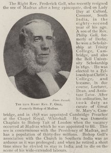 Der verstorbene ehrenwerte F. Gell, ehemaliger Bischof von Madras von English Photographer