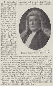 Der verstorbene Sheriff Comrie Thomson, QC