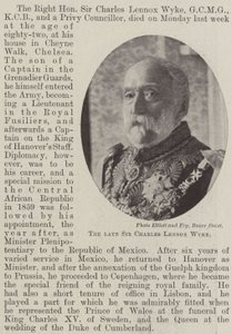 Der verstorbene Sir Charles Lennox Wyke von English Photographer