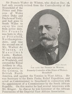 Der verstorbene Sir Francis de Winton, ehemaliger Haushofmeister des Prinzen von Wales von English Photographer
