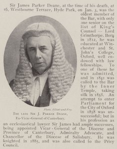 Der verstorbene Sir J Parker Deane, Ex-Generalvikar von Canterbury