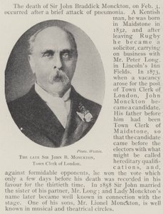 Der verstorbene Sir John B Monckton, Stadtschreiber von London von English Photographer