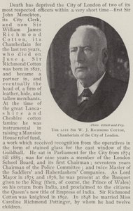 Der verstorbene Sir W. J. Richmond Cotton, Kammerherr der Stadt London von English Photographer