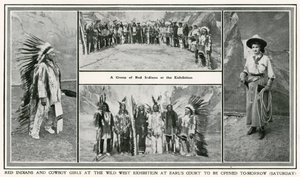 Eröffnung der Golden West Ausstellung in Earls Court: Indianer und Cowgirl von English Photographer