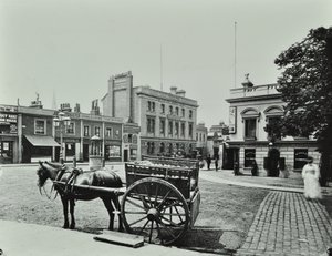 Upper Richmond Road: Westen von Putney High Street, mit Pferdewagen im Vordergrund, 1880