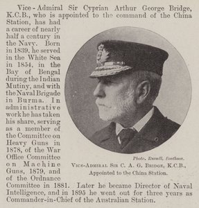 Vizeadmiral Sir C A G Bridge, KCB, zum China-Station ernannt