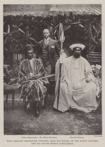 Westafrikanische Krönungsbesucher, König Bai Farima des Kawai-Landes und sein Cousin Prinz Pamayangba von English Photographer