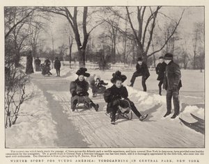 Wintersport für junge Amerikaner, Rodeln im Central Park, New York