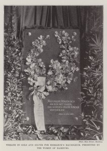 Kranz in Gold und Silber für Bismarcks Mausoleum, präsentiert von den Frauen Hamburgs