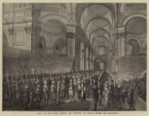 23. April 1789, König Georg III. besucht St. Paul nach seiner Genesung (Stich) von English School