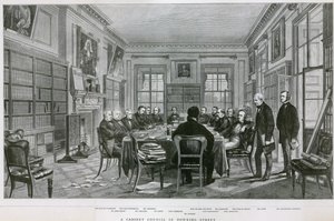 Ein Kabinettsrat in der Downing Street 10 von English School