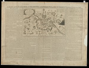 Ein Tagebuch und Bildplan der Belagerung von Colchester, 1648, gedruckt und verkauft von W. Keymer, 1648